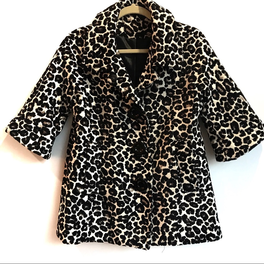 LEOPARD ANIMAL PRINT SHORT COAT - Picture 1 of 5